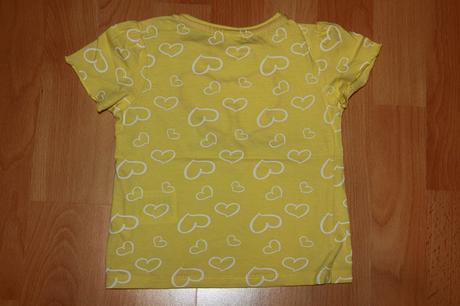Žlté tričko s mašličkou a srdiečkami- výborný stav, dopodopo,86