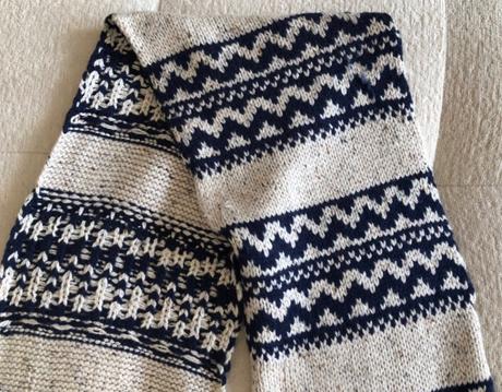 Modro - béžový unisex šál gate, gate