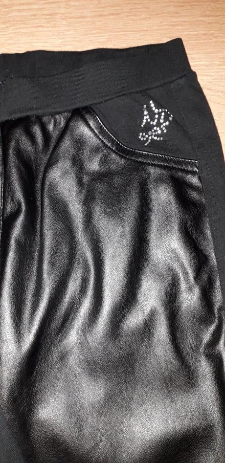 Čierne koženkové nohavice north pole, 128