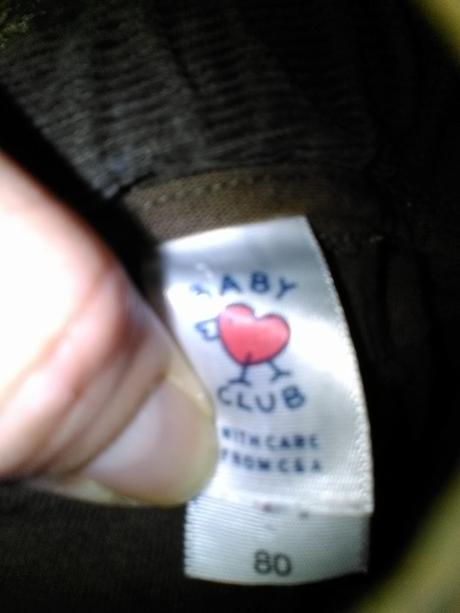 Menčestrové nohavice, baby club,80