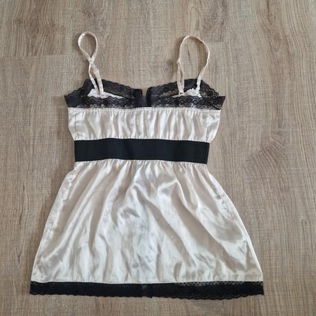 Saténové tielko s čipkou, 158, xs, xs