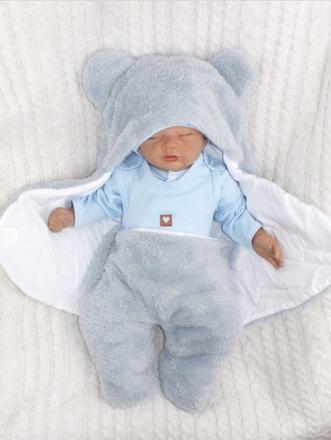 Zavinovačka medvedík s kapucňou sivá,