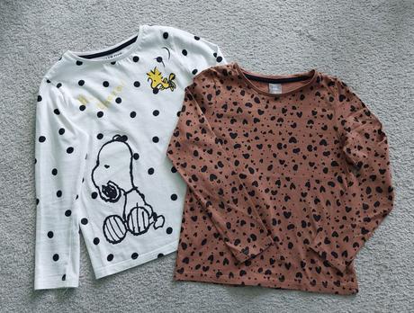 2 tricka velkost 122 snoopy/srdiecka, 122