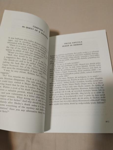 Dvojjazyčná kniha podpis štyroch, sherlock holmes, 