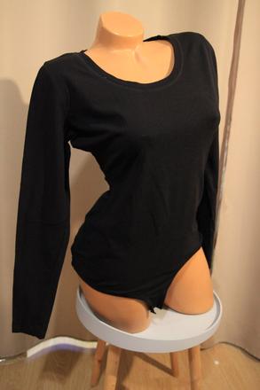 Čierne bavlnené body tričko, l, l