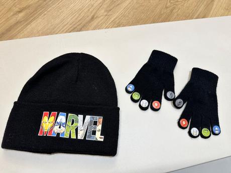 Čiapka a rukavice pre chlapčeka marvel, značka h&m, h&m,56