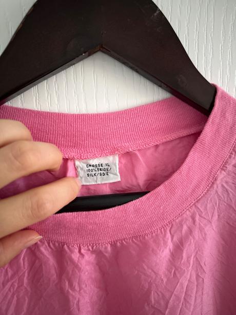 Ružové hodvábne tričko, xl