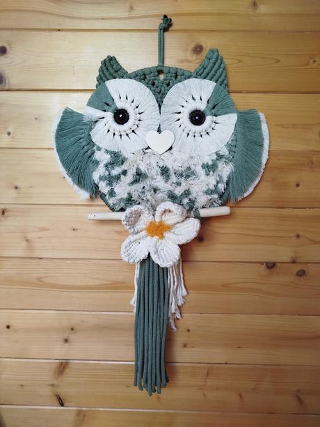 Macramé sova,