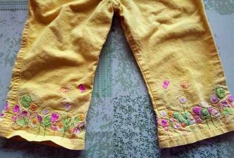 Žlté nohavice s kvetinkami, sanetta, sanetta,80