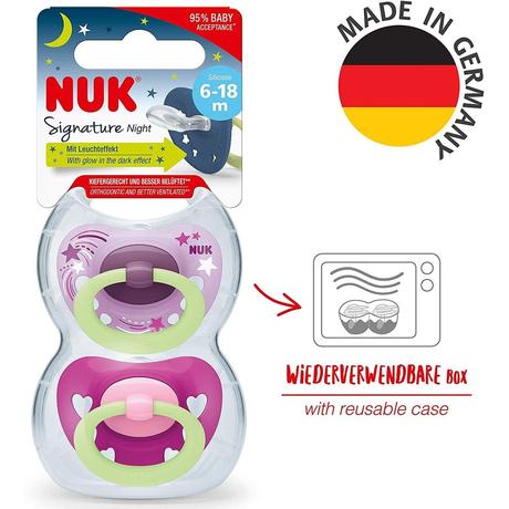 Nuk silikónový cumlík signature night hviezdy 2ks,, nuk