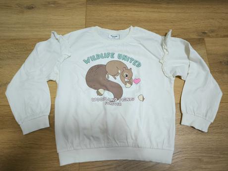 Kappahl mikina tričko biele s veveričkou, kappahl,122