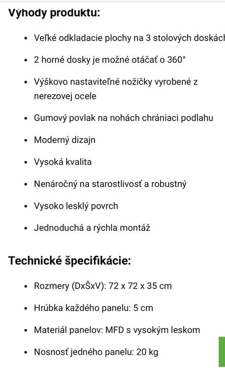 Konferenčný stolík biely, 