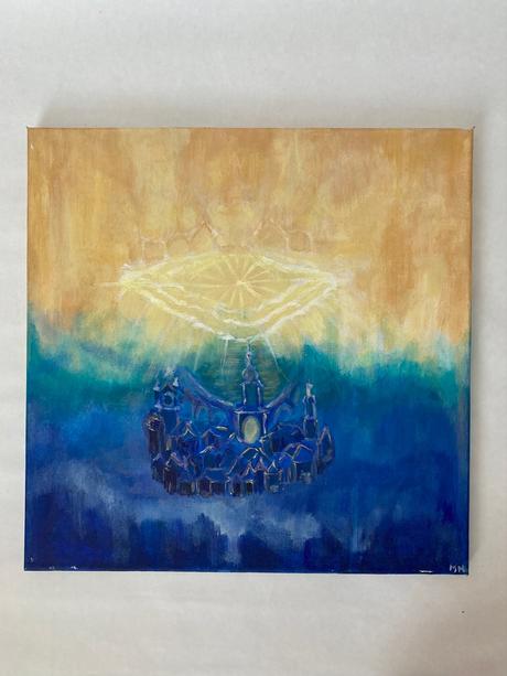 Abstraktný obraz na platne, 