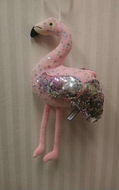 Plyšový plameniak s flitry, zvukom, aqua mare 36cm,