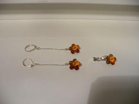 Set swarovski kvetinka hnedá, swarovski