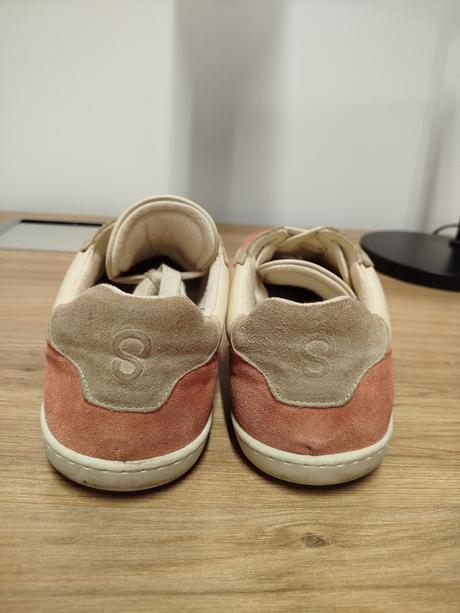 Shapen barefoot tenisky re-wind peach leather, 44