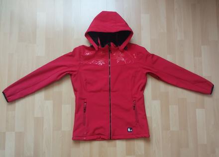 Červená  softshell bunda, xl