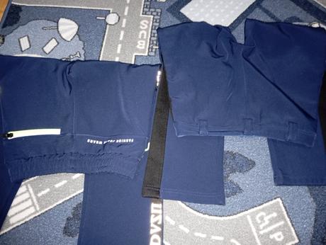 2x softshellove širšie nohavice, 128