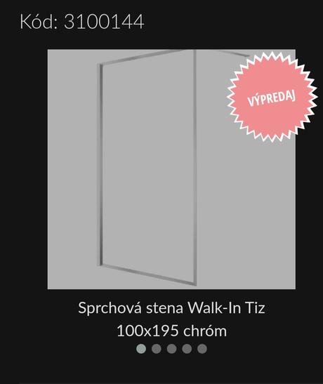 Sprchová stena walk in, 