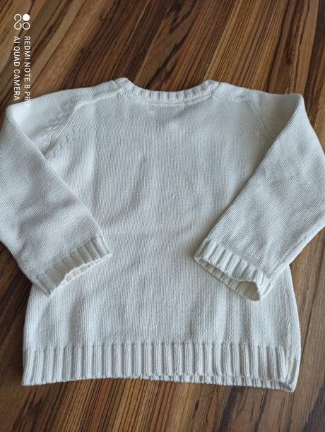 Biely pletený svetrík v. 104, kenvelo,104