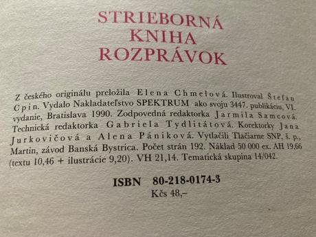 Strieborná kniha rozprávok-vyd.1990, 