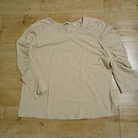 Béžové elegantné tričko s riasenými rukávmi, tchibo,46