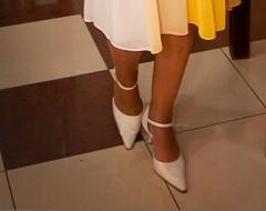 Spoločenské šaty žlté + topanky gratis, m