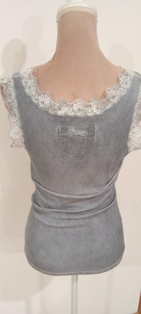 Tielko rebrovane s čipkou, m