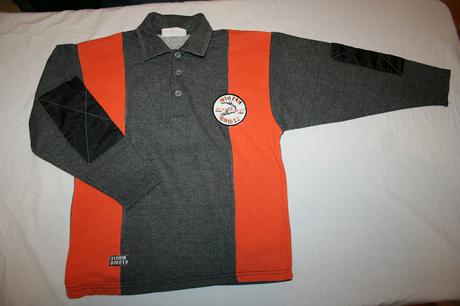 Chlapčenská sivo-oranžová mikina, 128