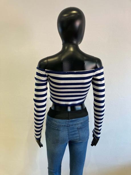 Dámske crop top tričko dlhý rukáv, s