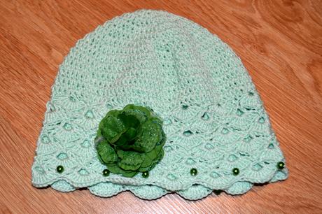 Háčkovaná čiapočka s kvetom, 50 - 158