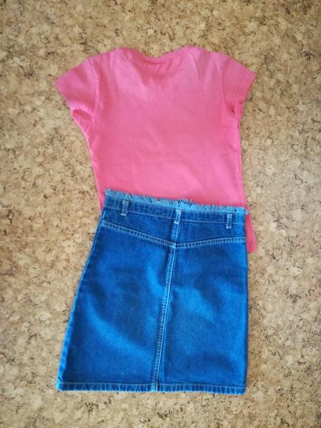 Dievčenské tričko+suknička veľ.128, 128