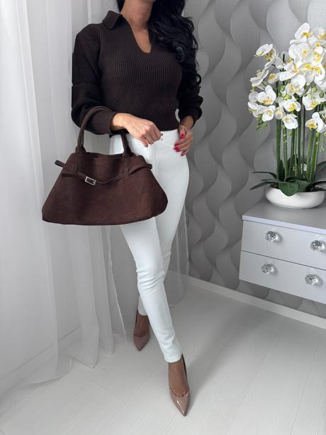 H&m - čokoládový sveter, h&m,s