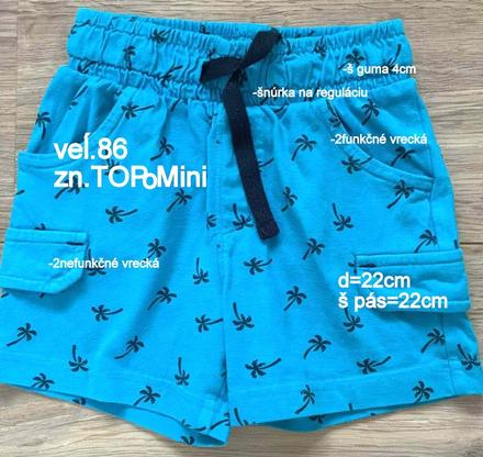 Chlapčenské šortky veĺ.86, zn.topomini, topomini,86