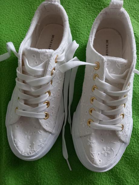 Čipkované tenisky, plátenky ku šatám, baleríny, reserved,34