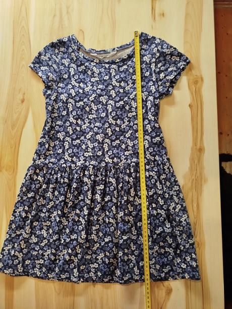 Modré kvetinkové šaty, h&m,122