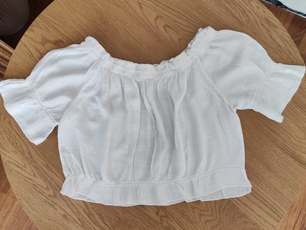 Biely crop top, l