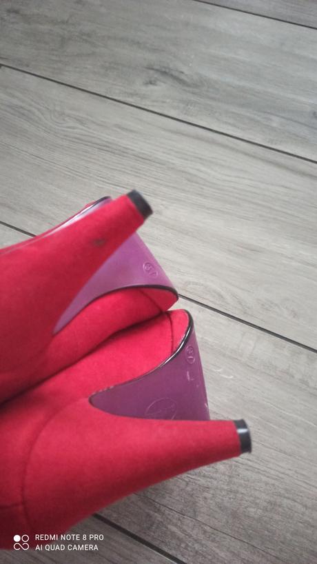 Červené semišové lodičky 37, graceland,37