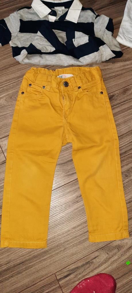 Riflove nohavice a polokošeľa 92-98, h&m,92