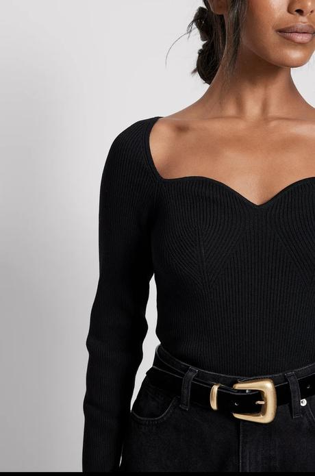 Na-kd rebrovaný top srdiečkový štvorcový výstrih, 30