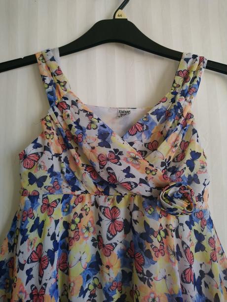 Dievčenské motýľov šaty na leto, y.f.k. 134/140, 140