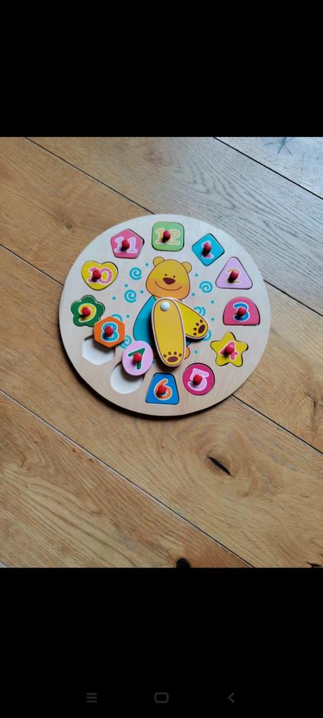 Drevené didaktické puzzle hodiny, 