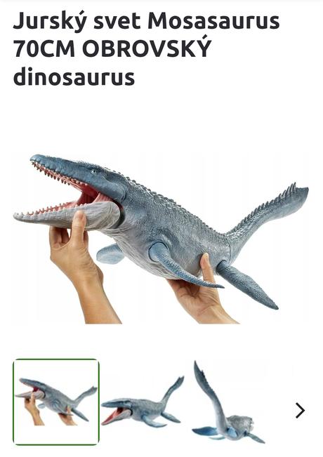 Mosasaurus dinosaurus jurský svet 70 cm,