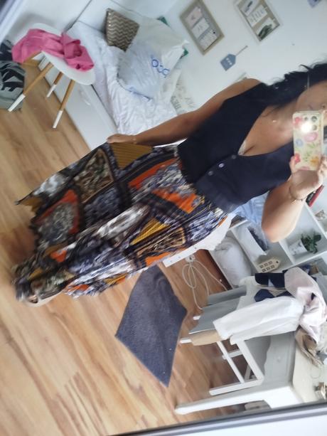 Extravagantná sukňa maxi, h&m,xl