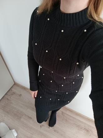 Pletené šaty s perličkami, gate,m