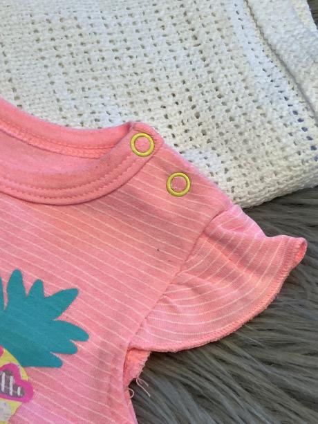 Dievčenské body pásikavé neónovo ružové (62), baby,62