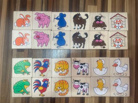 Drevene pexeso farma,