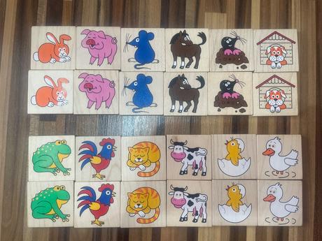 Drevene pexeso farma,