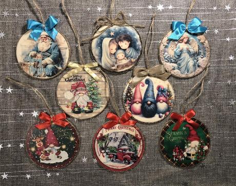 Handmade vianocne ozdoby ,drevene,9 cm,