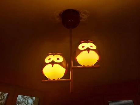 Detský luster, lampa sovy, 
